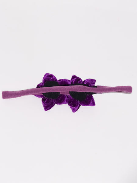 Velvet Newborn Flower Headband- Purple