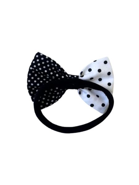 Baby 2-in-1 Polka Dot Bow Headband – Black