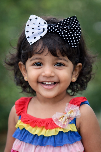Baby 2-in-1 Polka Dot Bow Headband – Black