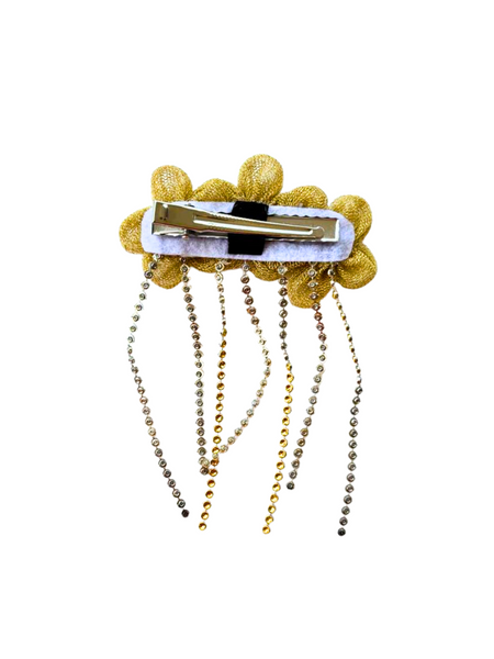 Ethnic Floral Sequin Clip – Golden