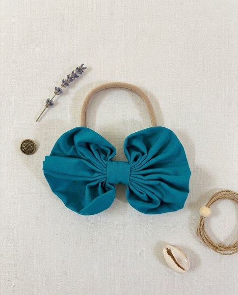 Fluffy Baby Headband- Teal