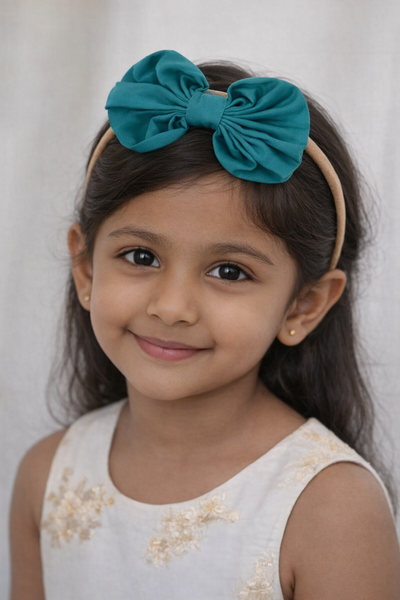 Fluffy Baby Headband- Teal
