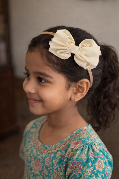 Fluffy Baby Headband- White