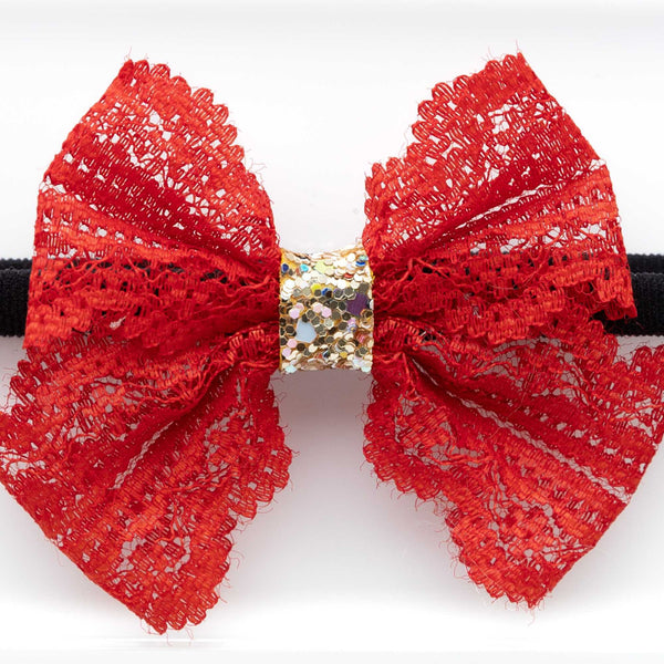 Newborn Butterfly Bow Headband- Red