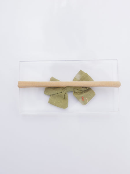 Sunflower Embroidered Bow Headband- Heena Green