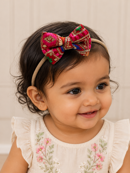 Festive Embellished Colorful Headband- Multicolor