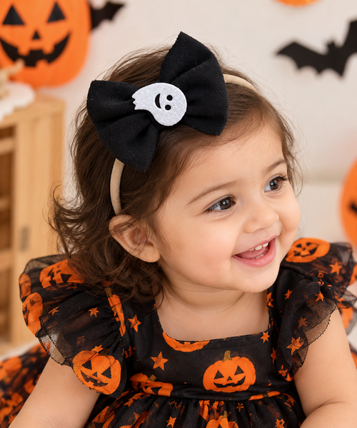 Halloween Spirit Bow Headband- Black