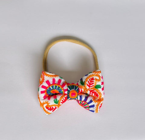 Garba Colorful Bow Headband- Multicolor