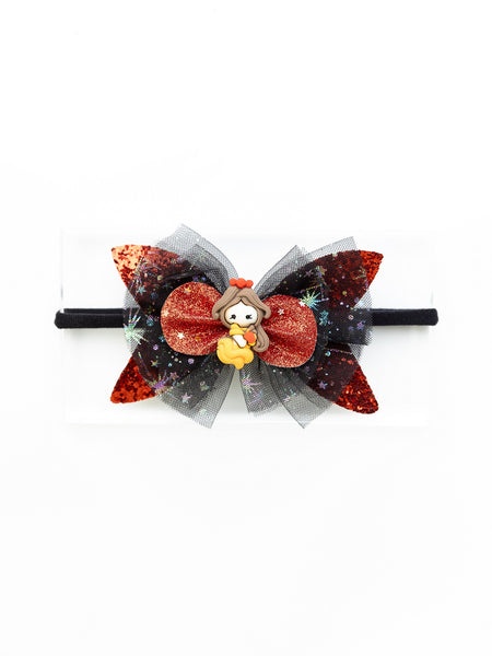 Princess Embellished Headband- Black & Red