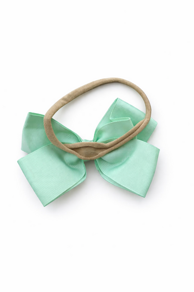 Chic Ribbon Bow Headband- Mint Green