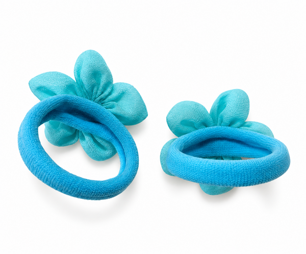 Sequin Flower Rubber Band- Blue
