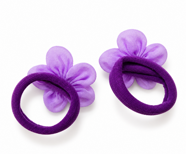 Sequin Flower Rubber Band- Lavender