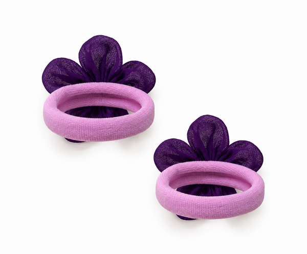Sequin Flower Rubber Band- Purple