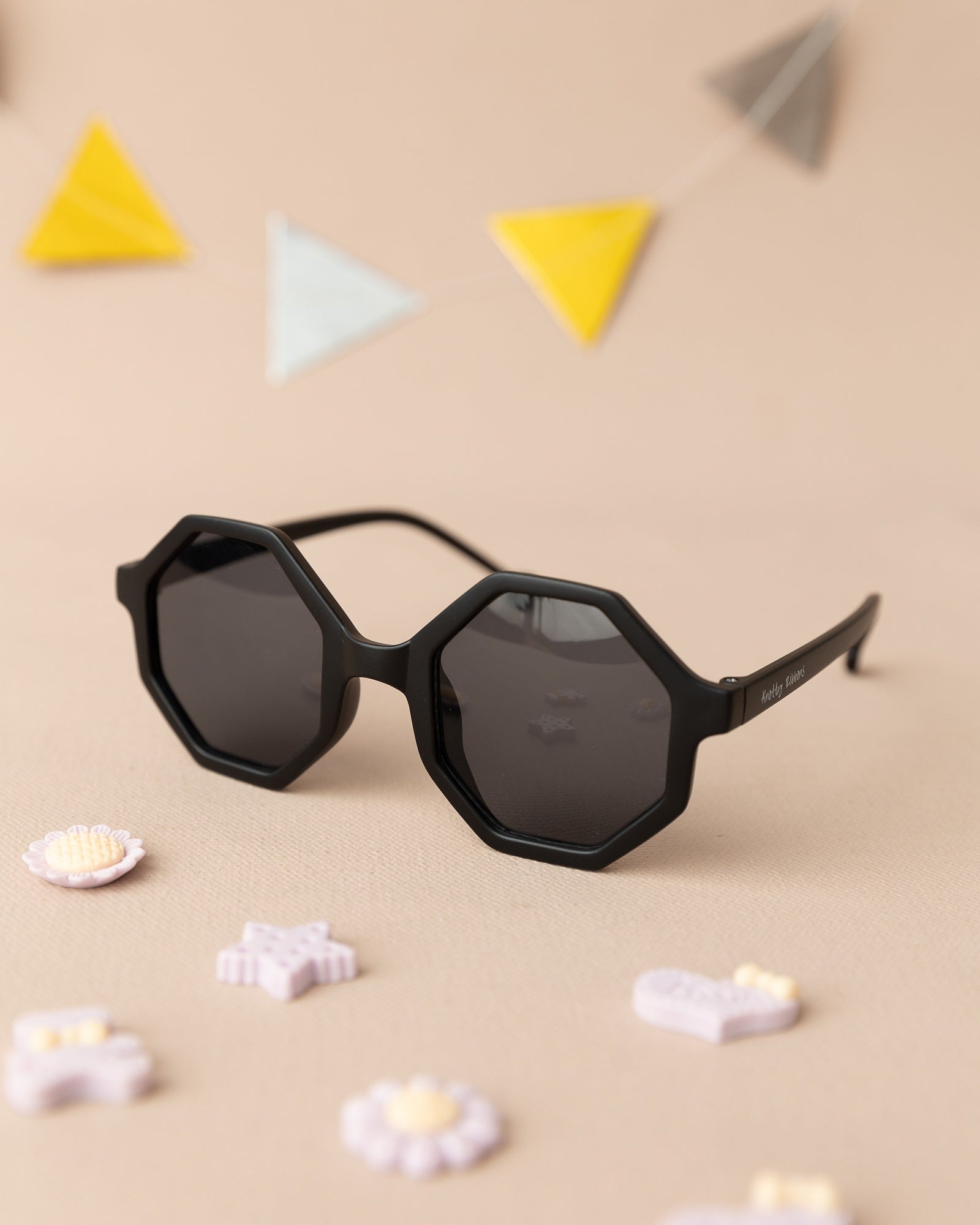 Hexagon Sunglasses for Kids- Black