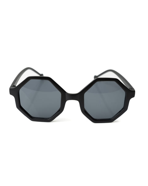 Hexagon Sunglasses for Kids- Black