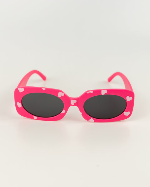 Kids Heart Printed Sunglasses - Pink