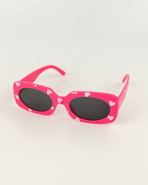 Kids Heart Printed Sunglasses - Pink