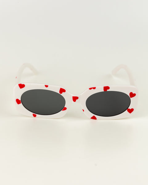 Kids Heart Printed Sunglasses - White