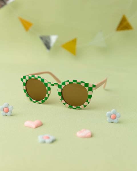 Checkered Sunglasses for Kids - Green