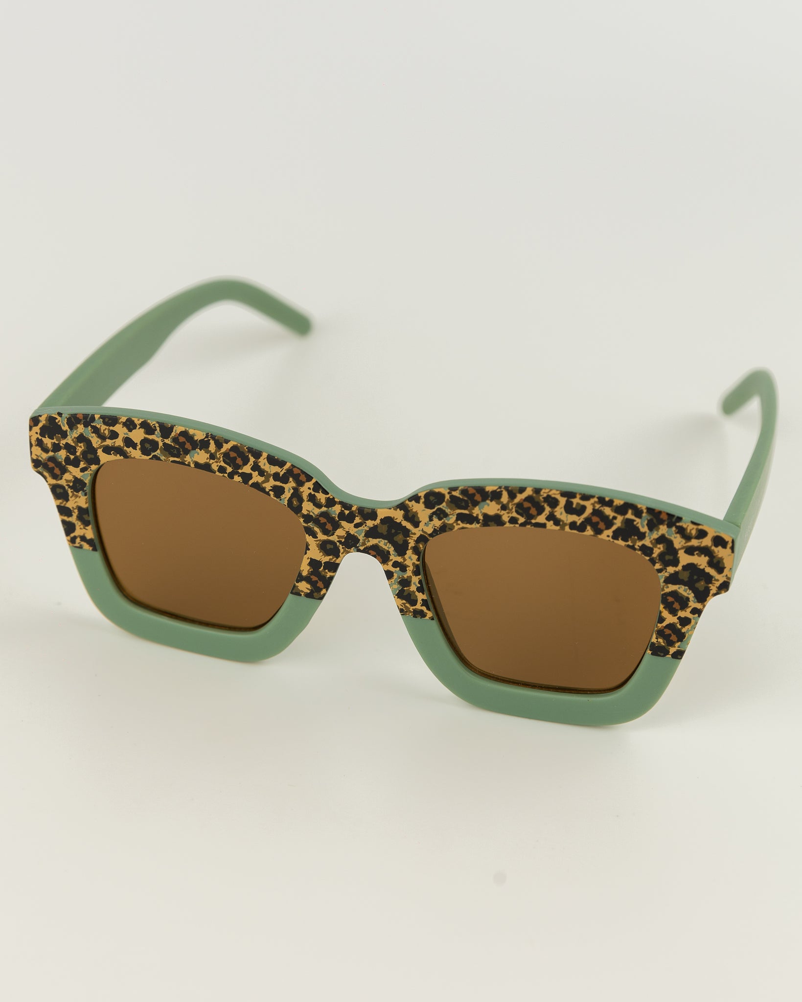 Kids Leopard Print Sunglasses - Pistachio