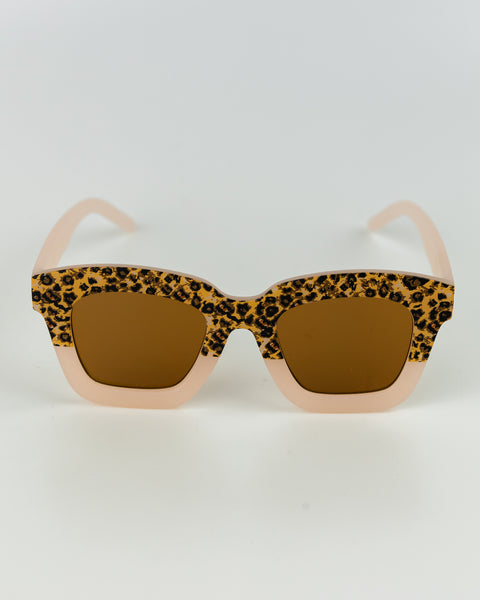 Kids Leopard Print Sunglasses - Light Pink