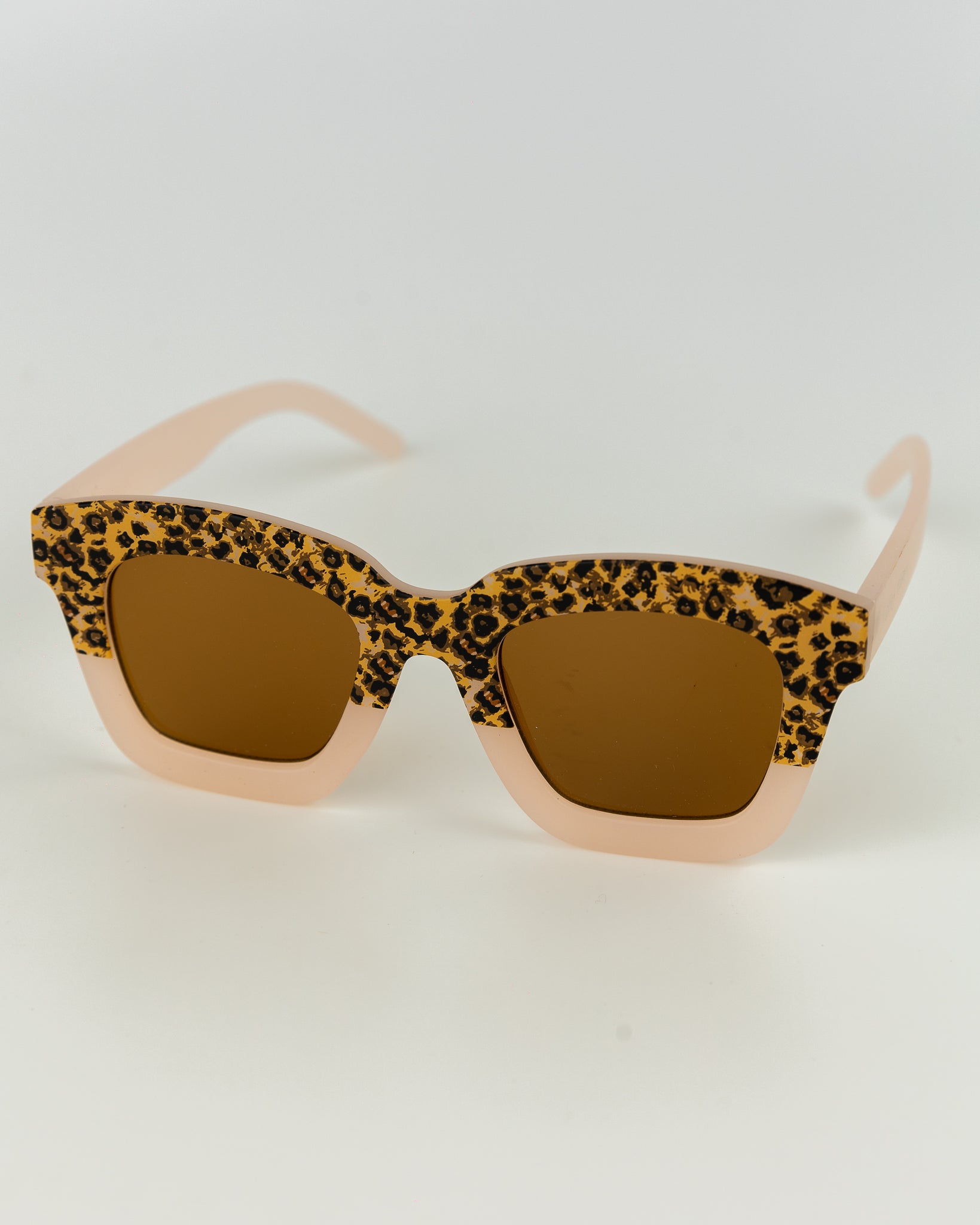 Kids Leopard Print Sunglasses - Light Pink