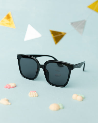 Kids Solid Square Sunglasses - Black
