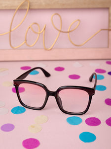 Kids Solid Square Sunglasses - Black & Pink