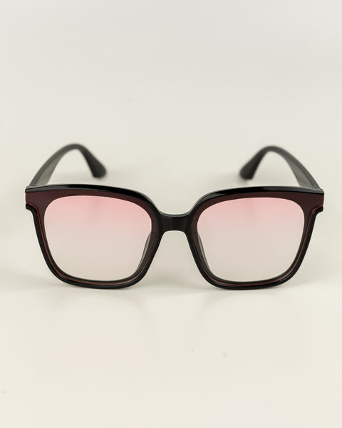 Kids Solid Square Sunglasses - Black & Pink