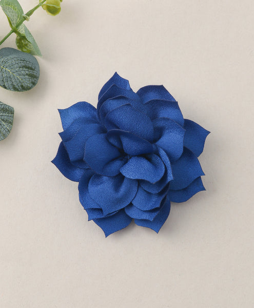 Flower Applique Alligator Clip- Navy Blue