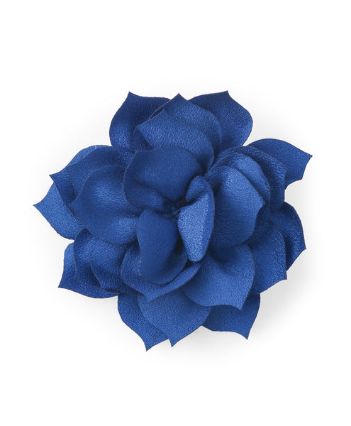 Flower Applique Alligator Clip- Navy Blue