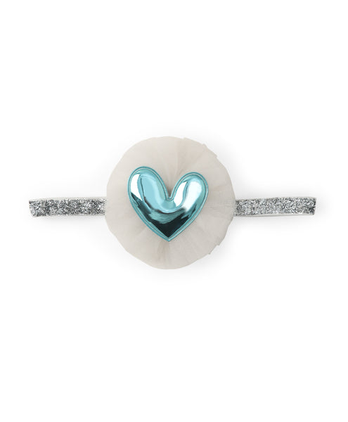 Heart Applique Headband - Blue