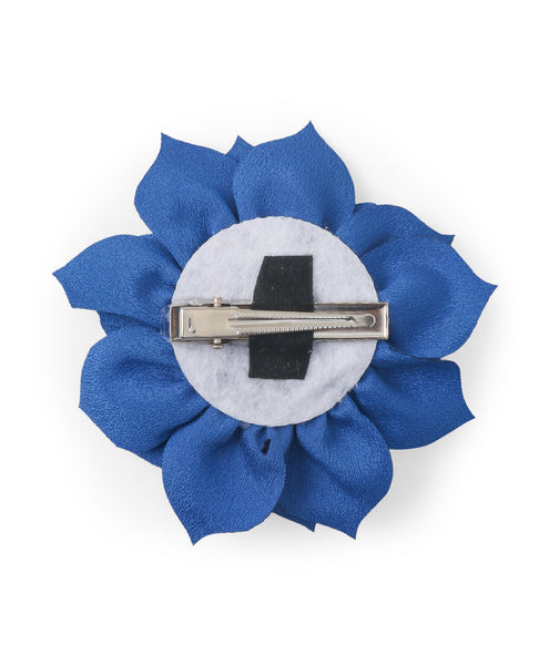 Flower Applique Alligator Clip- Navy Blue