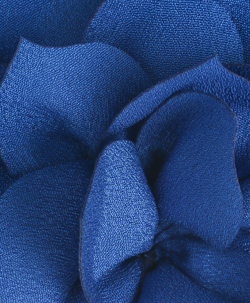 Flower Applique Alligator Clip- Navy Blue