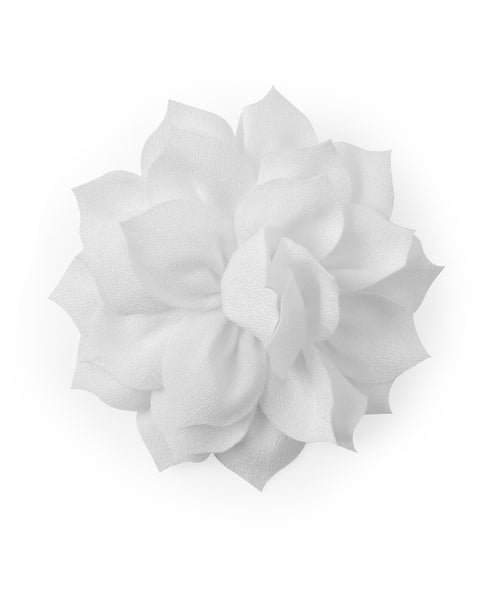 Flower Applique Alligator Clip- White