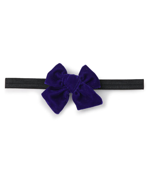 Velvet Knot Bow Headband - Dark Blue