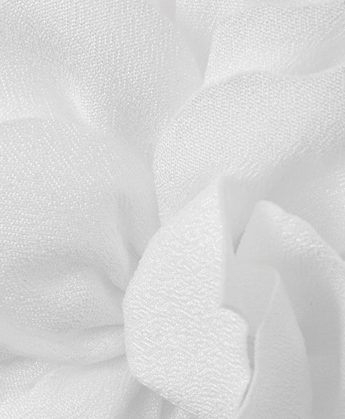 Flower Applique Alligator Clip- White