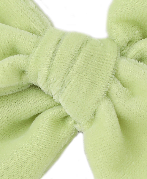 Velvet Knot Bow Headband - Light Green