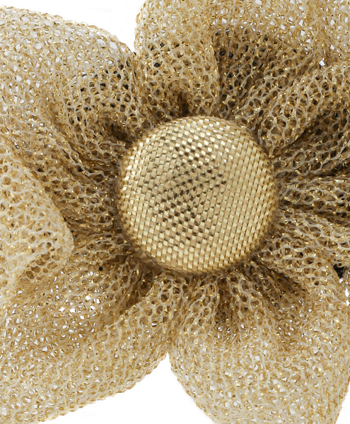 Handmade Three Flower Bunch Hair Band- Golden