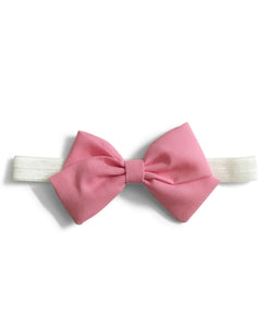 School Bow Hairband - Pink