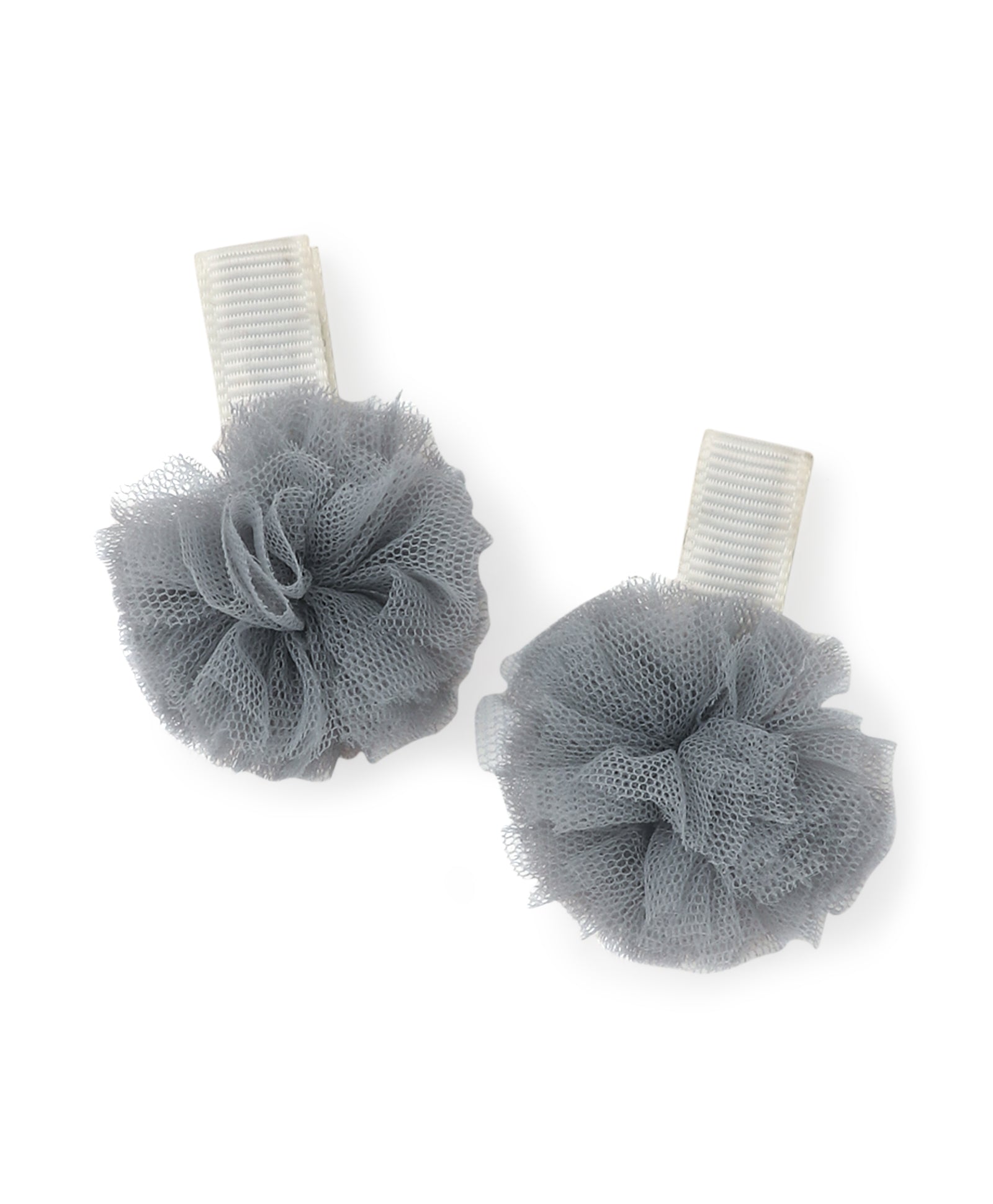 Mini Pom Pom Alligator Clip Set - Gray