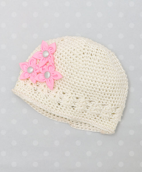Handmade Crochet Cap - Off-White