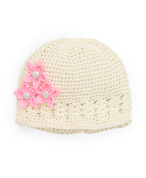 Handmade Crochet Cap - Off-White