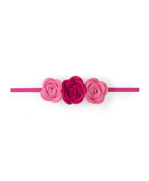 Felt Three Flower Headband - Pink