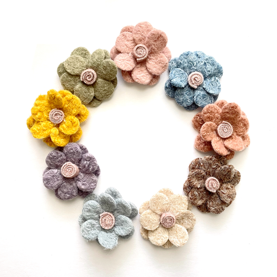Woolen Felt Flower (Pick your Color & Style)