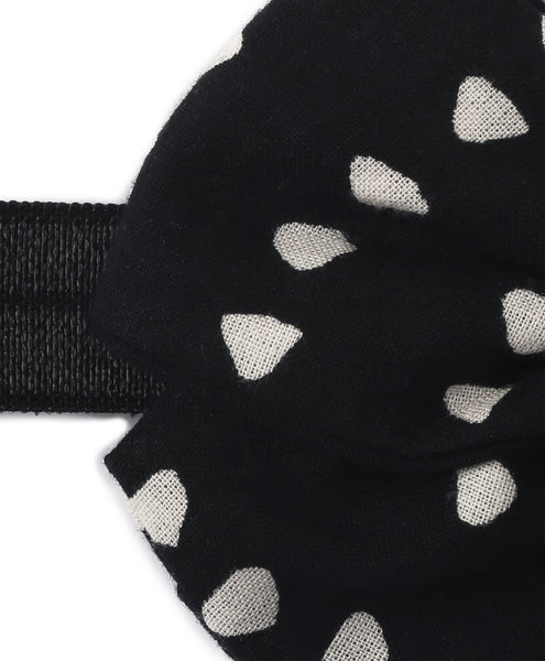 Printed School Bow Headband - Black