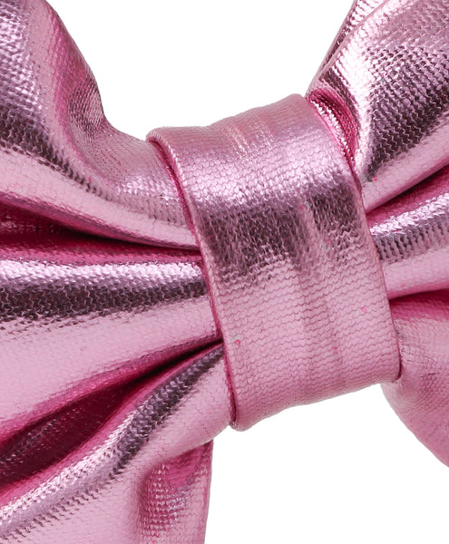 Leather Bow Hair Band - Light Pink