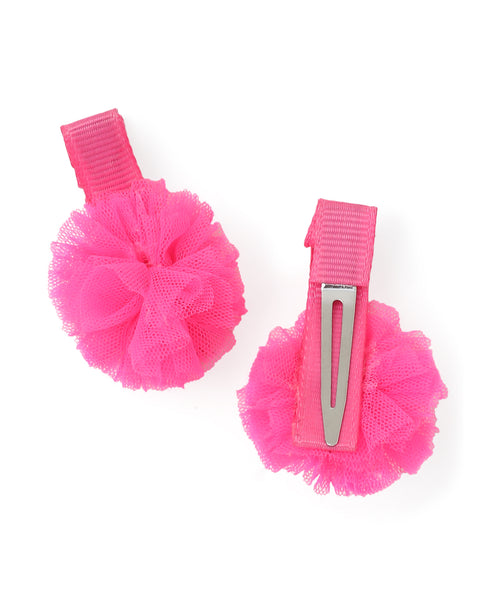 Mini Pom Pom Alligator Clip Set - Pink