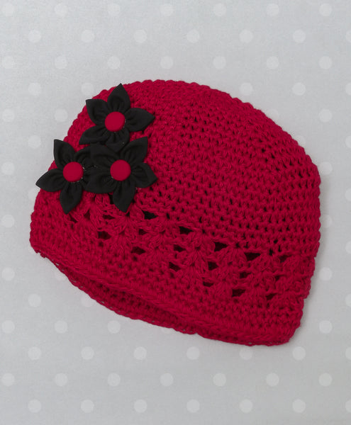 Handmade Crochet Cap - Red