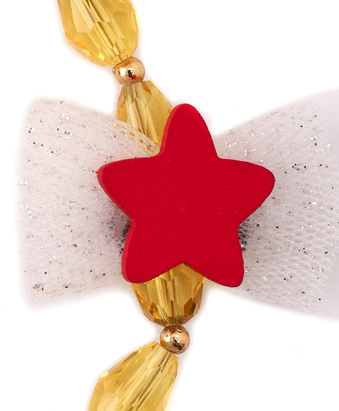 Necklace with Star & Butterfly Applique - Yellow